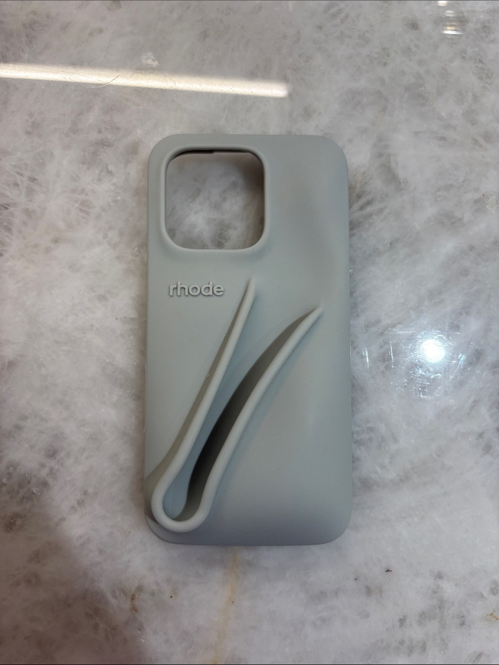 RHODE Light Gray Silicone Phone Case with Integrated Grip Loop